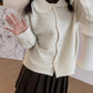 sweet simple long-sleeved knitted sweater cardigan     S4715