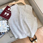 V-neck knitted vest women's new sweater vest jacket     S5021