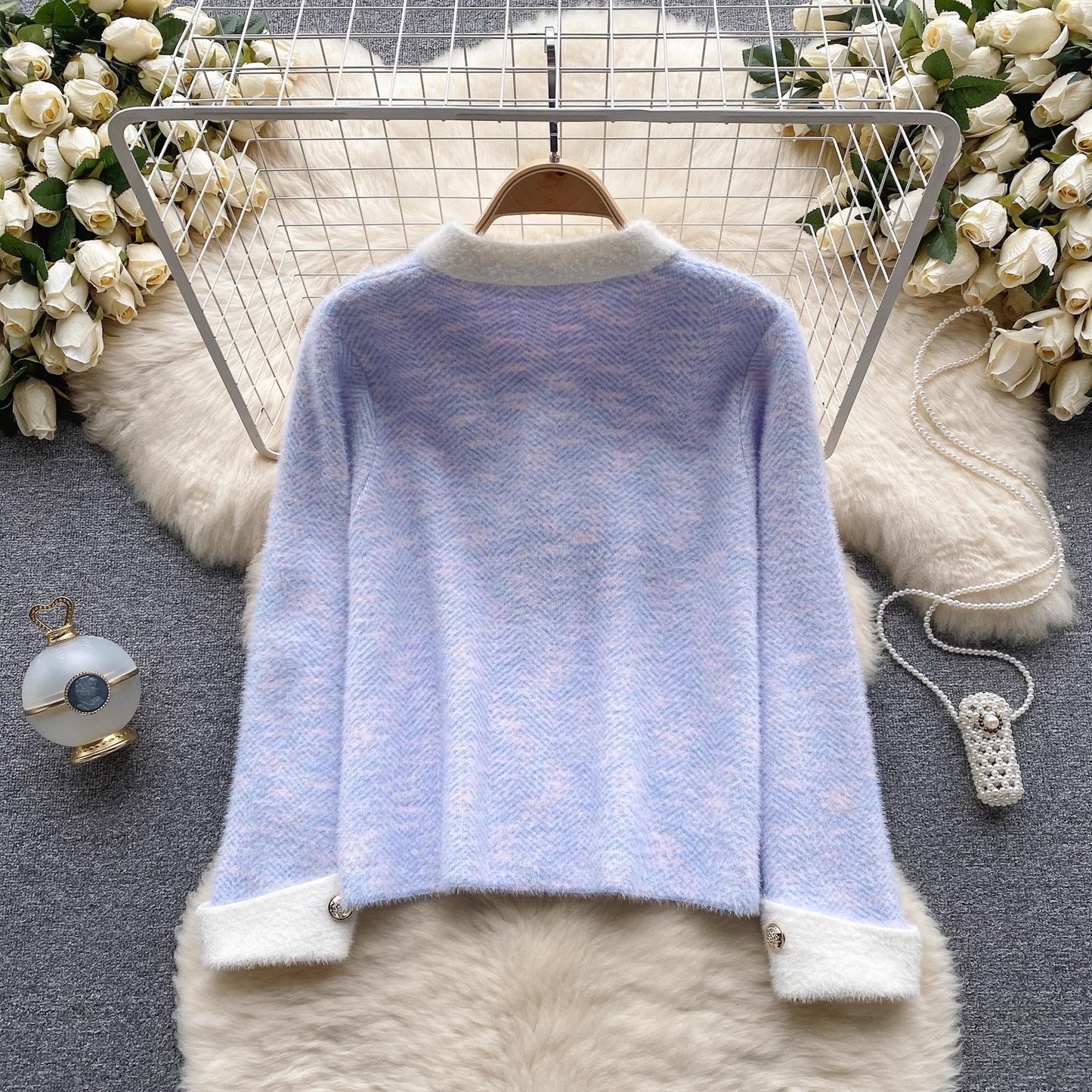 sweater jacket for women sweet style knitted cardigan top     S4649