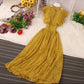 women's elegant ruffled lace dress       S5045