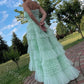 Sexy Strapess Sleeveless Ruffle A-line Floor length Prom Dress    S5158