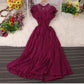 women's elegant ruffled lace dress       S5045