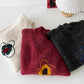 flower embroidery design casual soft round neck sweater top     S4716