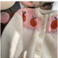 Jacquard round neck sweater jacket for women knitted cardigan   S4918