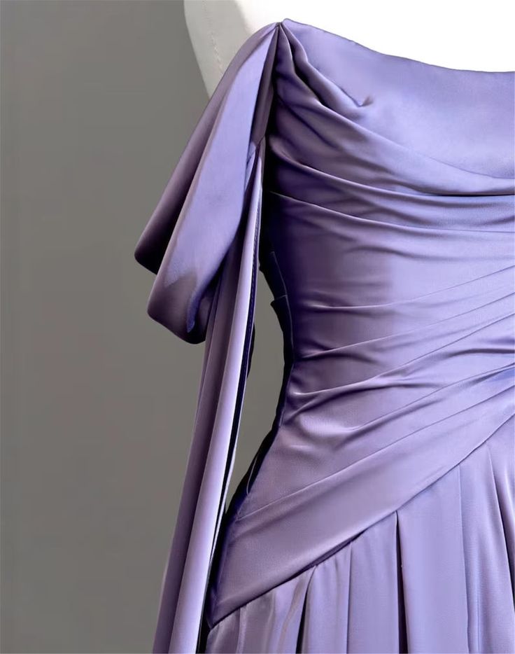 Modest Purple Satin Long Prom Dress,Purple Evening Dress         S5183