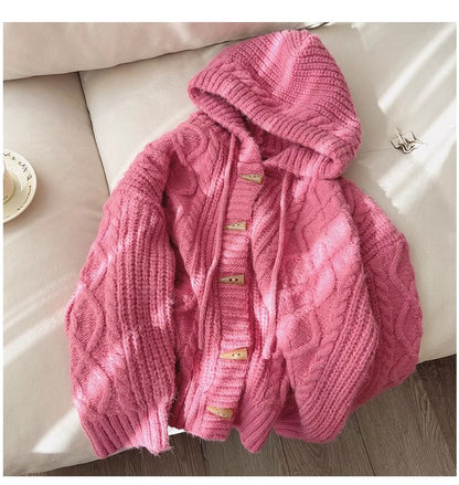 Solid Color Sweater Coat Women's New Style Cardigan Top     S4875