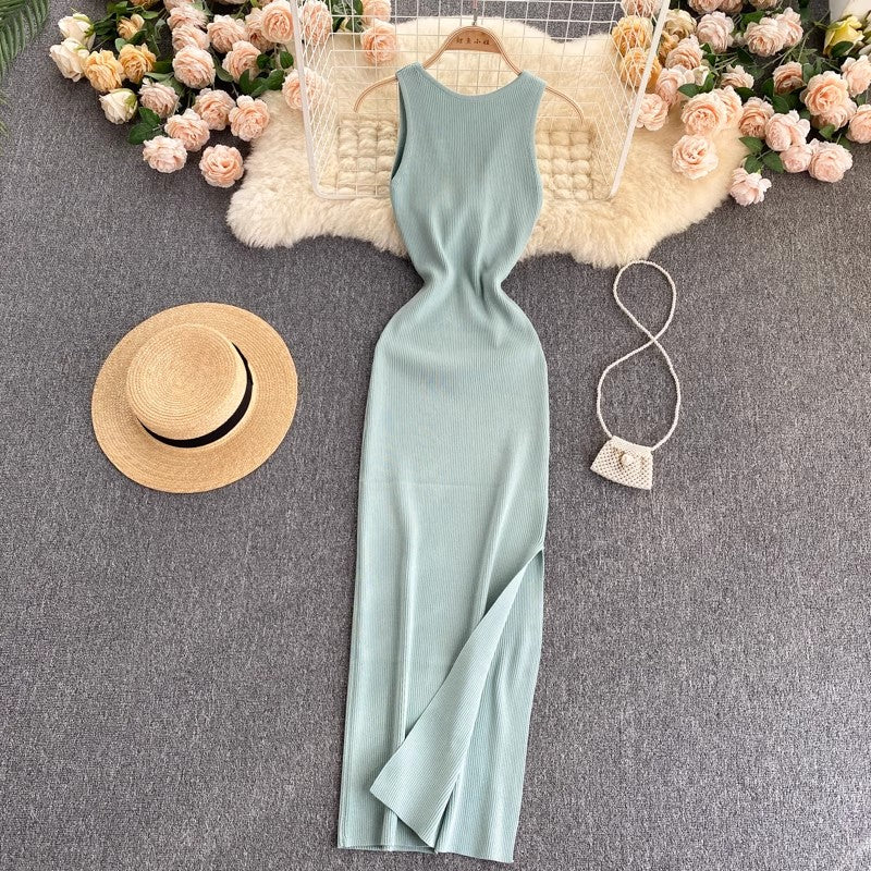 women's new sexy knitted fashionable two-wear knitted dress      S4506