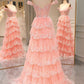 Sparkly A-Line Off The Shoulder Long Prom Dress with Appliques And Split        S5122