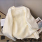 Solid Color Zipper Sweater Jacket Women's New Short Knitted Cardigan     S4858
