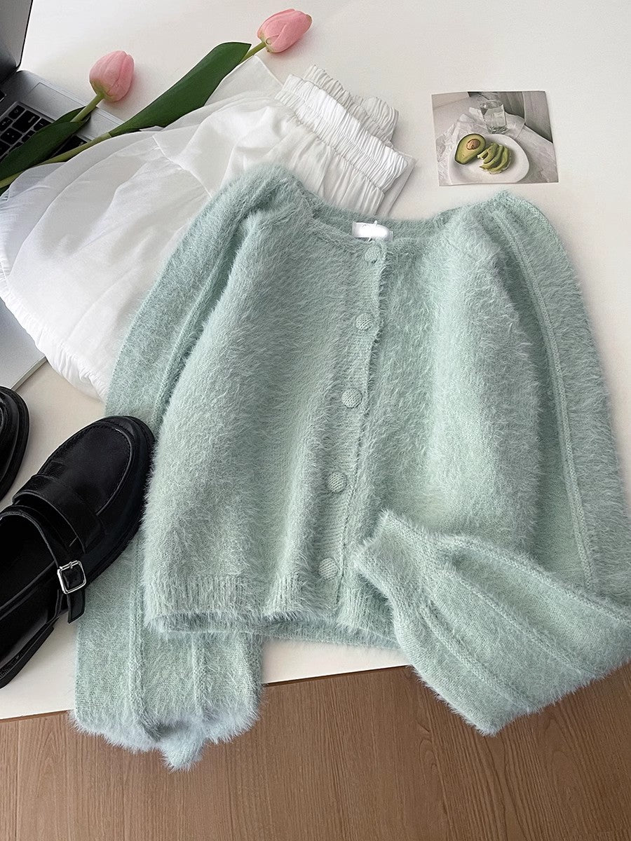 soft comfortable short knitted cardigan jacket    S4696