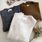 round neck solid color short sweater top     S4707
