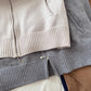 double zipper knitted cardigan long-sleeved sweater jacket     S4764