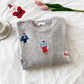 embroidery round neck sweater      S4785