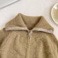 Simple and stylish double zipper sweater long-sleeved sweater jacket     S4784