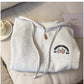 Fashionable cartoon embroidered hooded sweatshirt for women      S4934