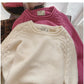 Solid color round neck sweater for women casual long-sleeved sweater     S4810