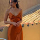Spaghetti Straps Orange Prom Dress     S5155