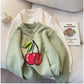 cherry jacquard round neck sweater for women pullover sweater    S4920