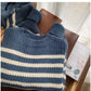Striped long-sleeved sweater for women round neck top       S4913