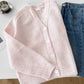 Sweet pink V-neck cardigan jacket long-sleeved sweater top     S4714