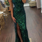 Emerald Green Sequins Mermaid Long Formal Dress     S5060