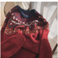 jacquard round neck sweater for women fashionable long-sleeved sweater     S4801