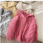 Solid Color Sweater Coat Women's New Style Cardigan Top     S4875