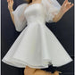 A-Line Homecoming Dresses Sparkle Dress Homecoming Short / Mini Half Sleeve Square Neck Sequined with Glitter Pleats        S5179