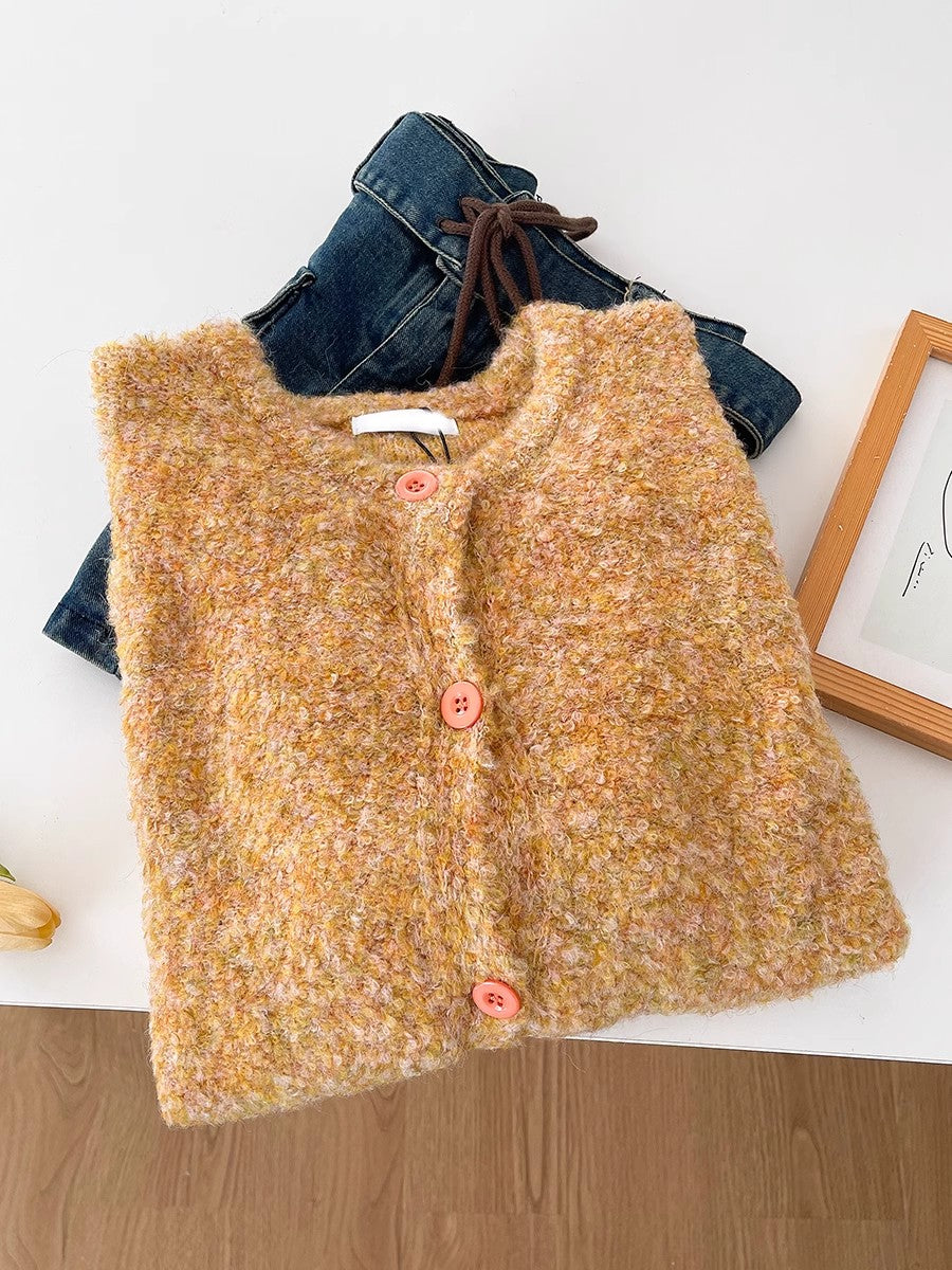 Sweet soft long-sleeved sweater jacket knitted top    S4676