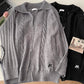 sweater cardigan double zipper long-sleeved sweater jacket     S4776