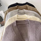 solid color one-button V-neck casual sweater jacket     S4710