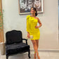 Yellow Short Prom Gown New Arrival Women Dress       S5084