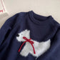 Cartoon round neck sweater soft long-sleeved sweater top     S4690