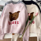 Fashionable casual cartoon bear jacquard round neck long-sleeved knitted sweater    S4743