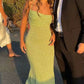 Spaghetti Straps Sparkly Long Prom Dresses Mermaid Prom Dress   S5203