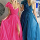 A Line Pink One Shoulder Tulle Prom Gown with Slit, New Arrival Women Dress       S5082