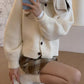 solid color casual long-sleeved short knitted cardigan sweater      S4706