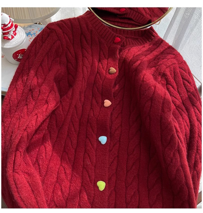 Love button sweater jacket for women       S4893