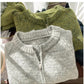 double zipper sweater jacket for women knitted cardigan      S4793