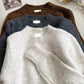 round neck solid color short sweater top     S4707