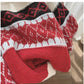Retro jacquard round neck sweater for women knitted shirt    S4874