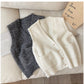 Retro V-neck knitted vest for women 2024 new style outer wear sleeveless vest jacket trendy     S5026