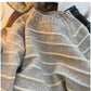 striped round neck sweater for women       S4854