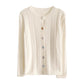 round neck colorful button sweater long-sleeved sweater jacket     S4759