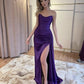 Sexy Mermaid Strapless Long Grape Slit Prom Dress        S5226