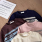 chic simple long-sleeved round neck short knit sweater     S4779