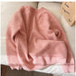 Round neck long-sleeved sweater jacket for women soft knitted cardigan   S4834