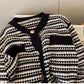 Striped long-sleeved knitted cardigan for women tops and jackets     S4903