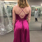Simple Style V-neck Spaghetti Straps Backless Long Prom Dresses      S5080
