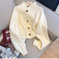 Blue Sweater Jacket Women's Fashionable Short Knitted Cardigan    S4833